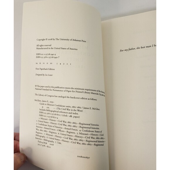 Guide to Missouri Confederate Units 1861-1865 PB 1st Edition Civil War McGhee - Picture 3 of 8